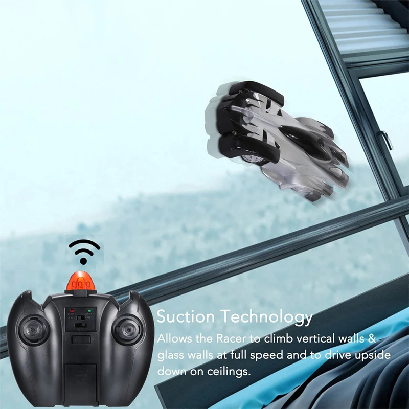 Mini Wall Climbing RC Car With LED Lights Remote Control 360 Degree Rotation Gravity Induction Racing Car Gift Toys for children