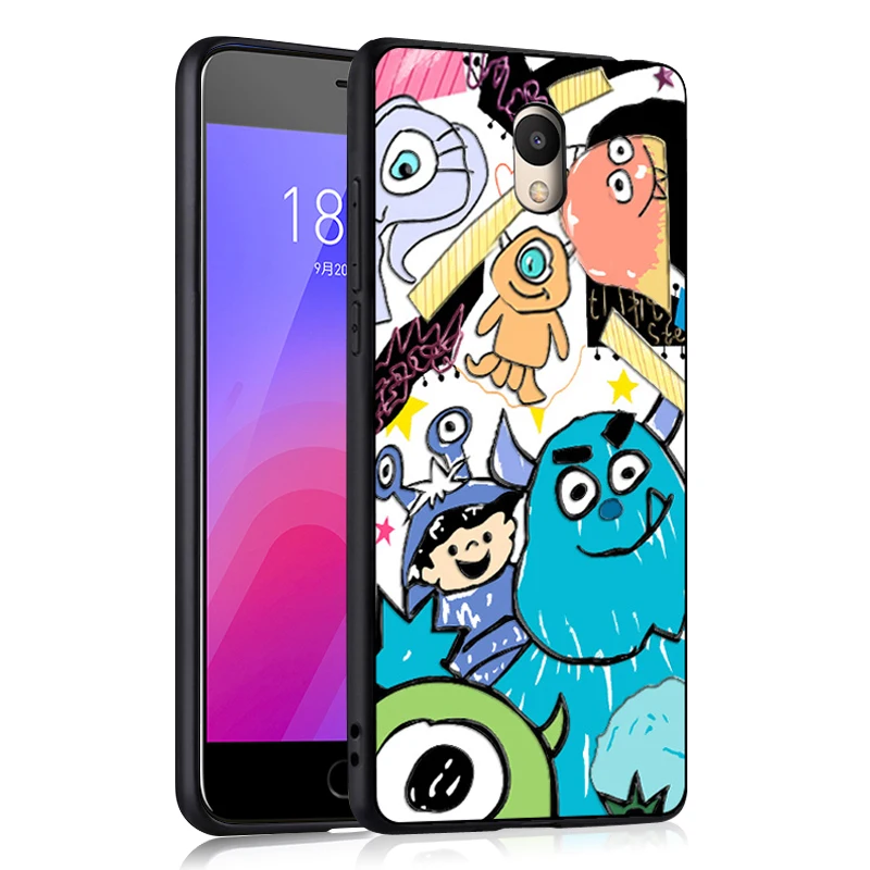 GodGift для meizu m6/mini чехол черный силиконовый мультяшный m6s новая волна TPU m 6