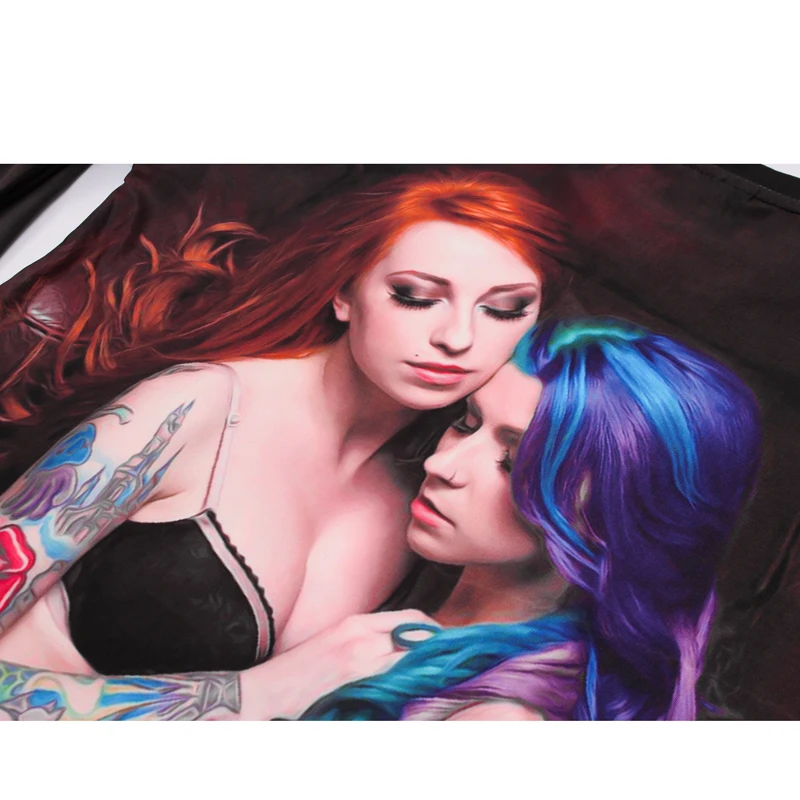 

2020 Explosion Models 3D Stereo Sexy Long-sleeved T-shirt Digital Printing Fun Nightclub Round Neck T-shirt