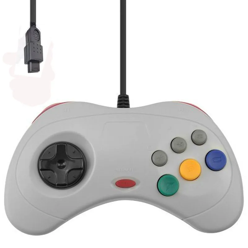 Классический ретро контроллер Ruitroliker геймпад Джойстики для консоли Sega Saturn черно