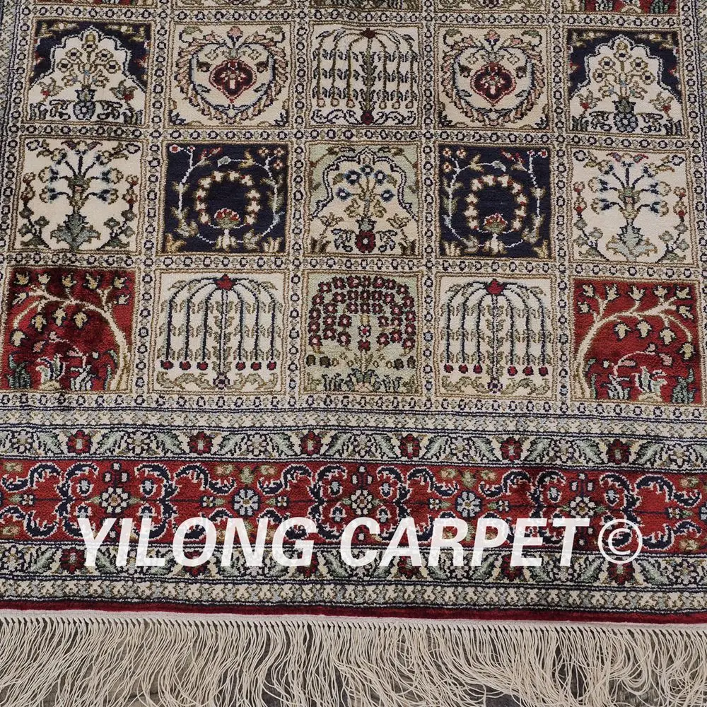 YILONG 3 'x 5' персидский шелк садовый коврик изысканный четырехсезонный Шелковый