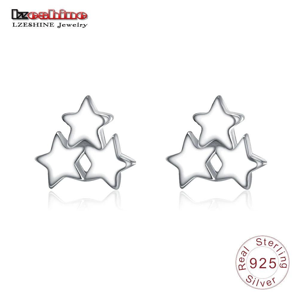 LZESHINE 100% S925 серебряная звезда серьги стержня для Для женщин Мода очаровательные