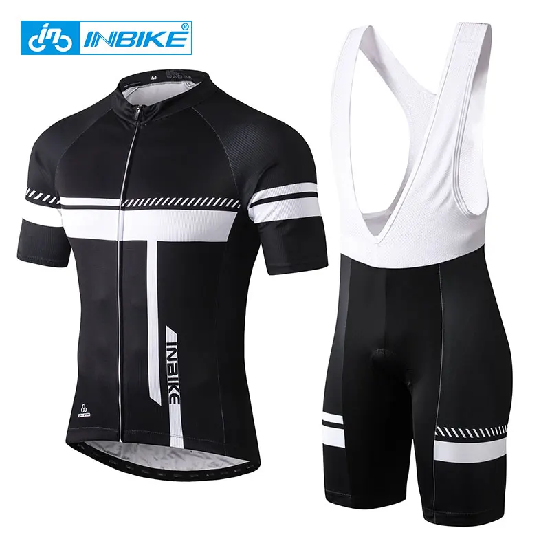 Jersey and Bib Pants INBIKE велосипедные Джерси Наборы велосипед нагрудник шорты летние быстросохнущие MTB велосипед Одежда Майо Ropa Ciclismo Спорт Мужская спортивная одежда - Цвет: Jersey and Bib Pants