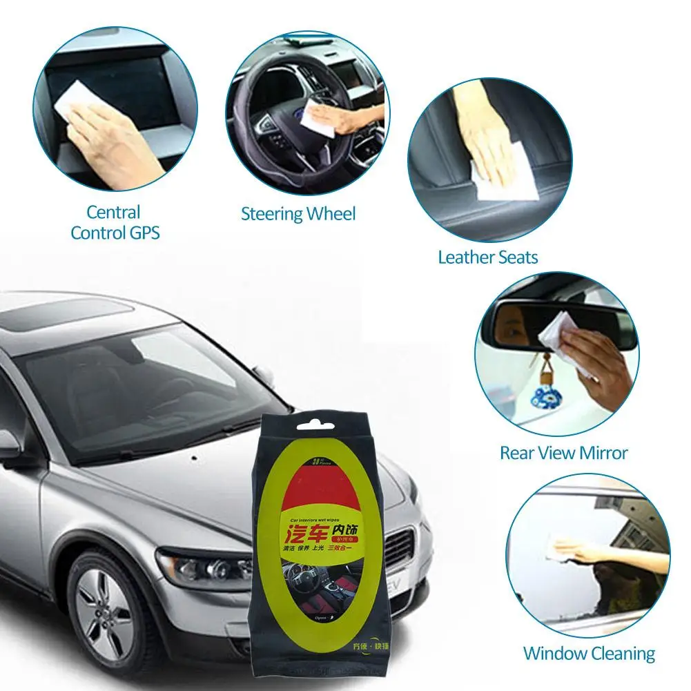 

Car Specialized Wet Wipes Tissue Car Dashboard Care Clean Disposable Wet Wipes Towel Interior Cleaning