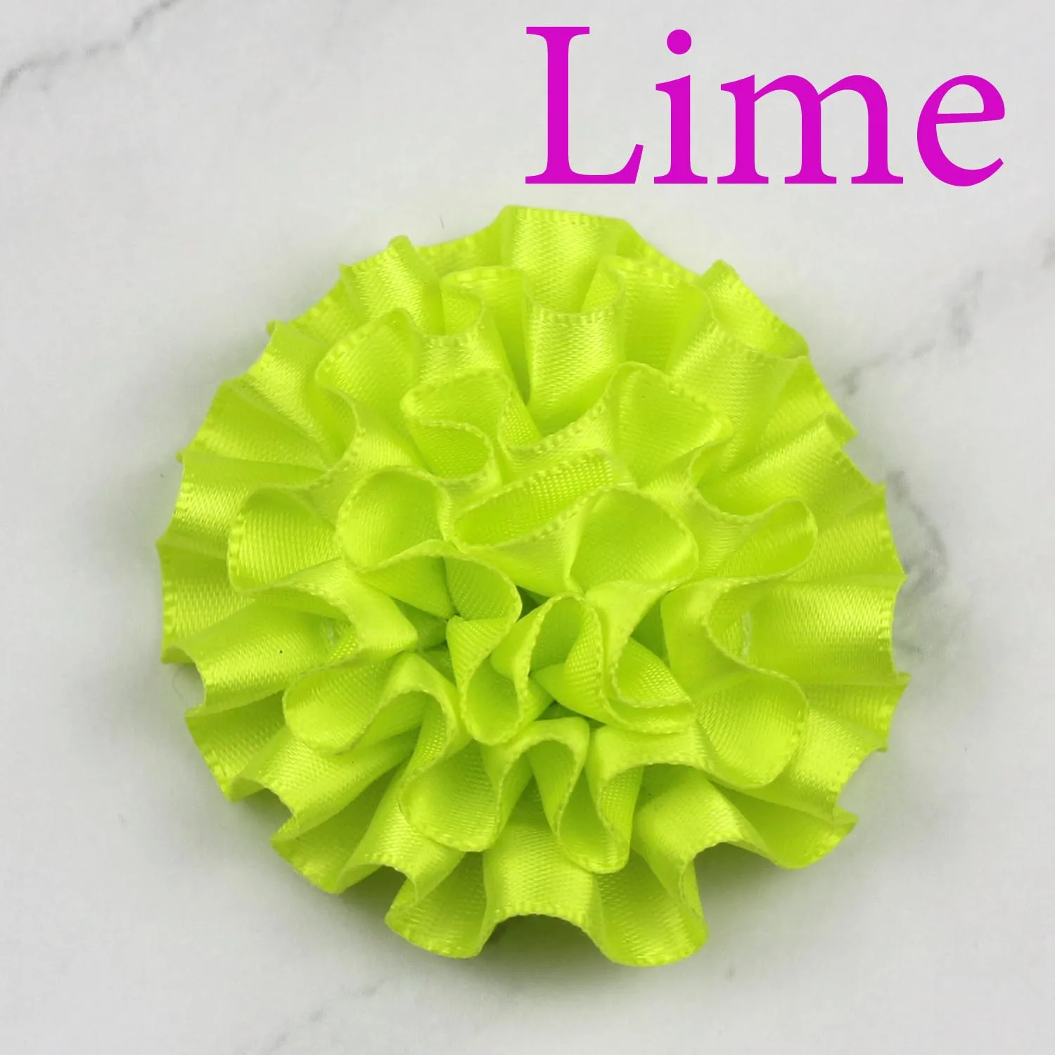 lime 10-100 шт " атласная лента цветы пиона Аппликации/ремесло/Свадебные украшения DIY для пошива швейных изделий принадлежности DIY повязка на голову 5x5 см - Цвет: lime