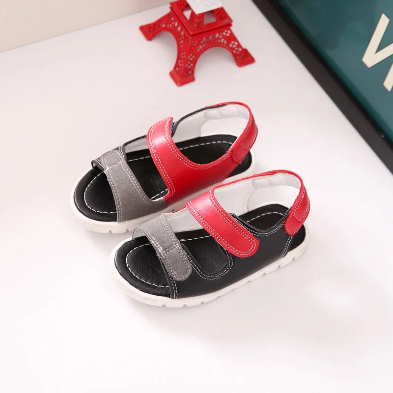 Новая модная пляжная детская обувь для мальчиков с открытым носком на мягкой