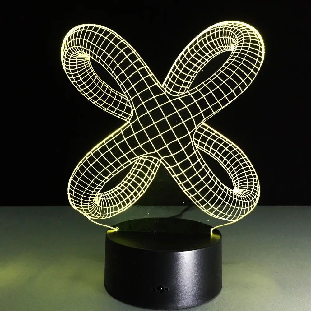 Абстрактный 3D лампы Малыш светодиодный сенсорный Переключатель 7 цветов LED