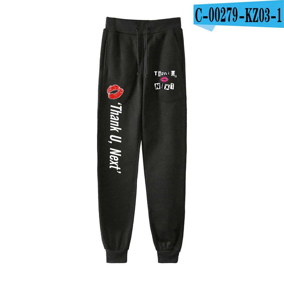 Ариана Гранде Модные Печатные Jogger Брюки женские/мужские повседневные уличные длинные брюки горячая Распродажа спортивные брюки - Цвет: black