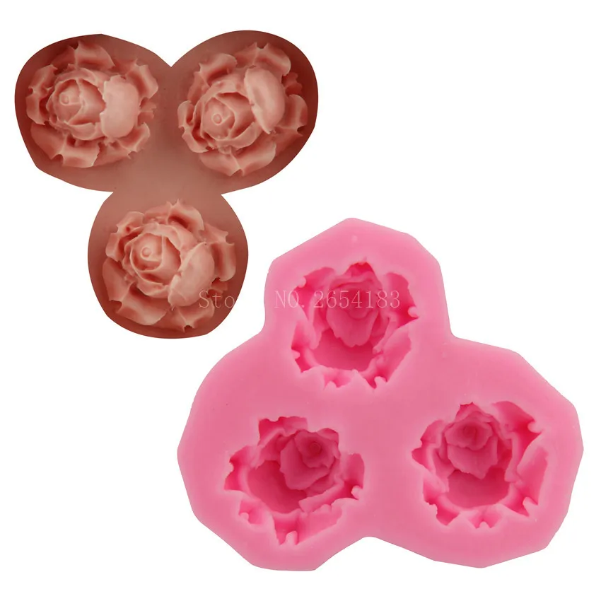

3hold 3D Flower Rose Valentine Cake Silicone Mold Fondant Cupcake Jelly Candy Chocolate Decoration Baking Tool Moulds FQ1779