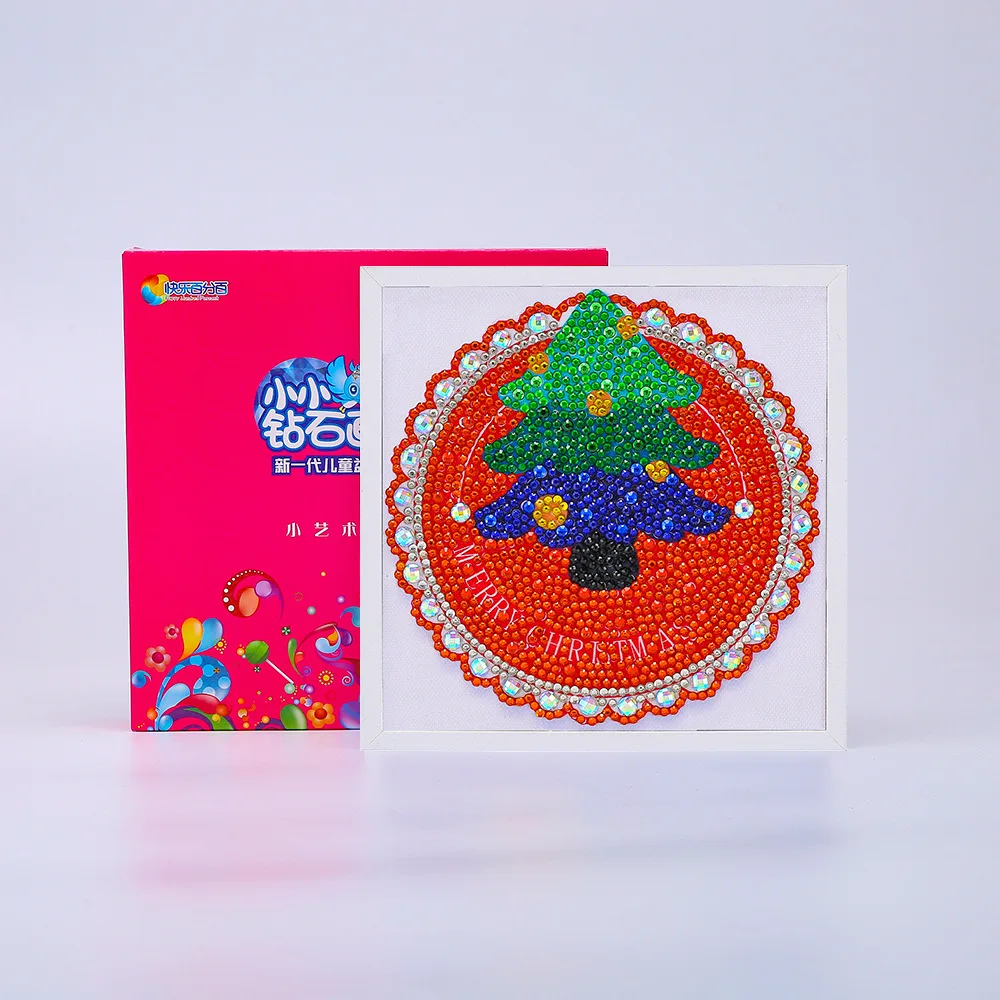 Christmas tree 2 Рождественский Набор алмазной вышивки крестиком мозаики с рамкой для детей ручной работы DIY мультфильм животное развивающие рождественские подарки - Цвет: Christmas tree 2