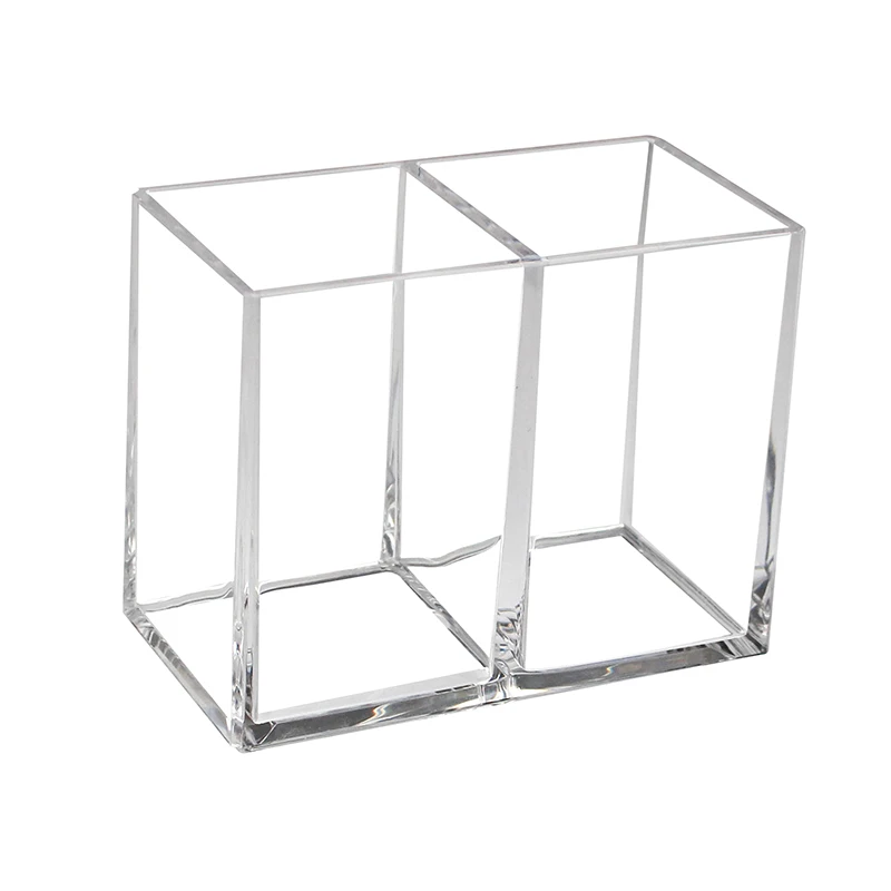 Новый прозрачный 2 слота ящик для хранения кистей макияжа держатель