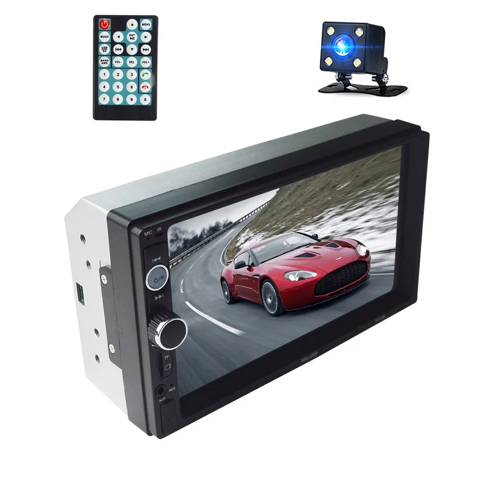 with camera 2 din автомагнитола 7010B 2Din " HD сенсорный экран мультимедийный плеер 12 в автомобильный стерео Зеркало Ссылка Bluetooth Камера заднего вида - Цвет: with camera