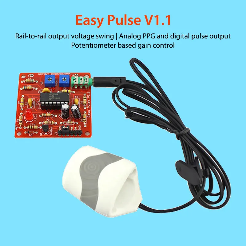 

Elecrow Easy Pulse V1.1 DIY Pulse Sensor Heart rate Electronic Module Kit for Makers Hobby Educational Applications