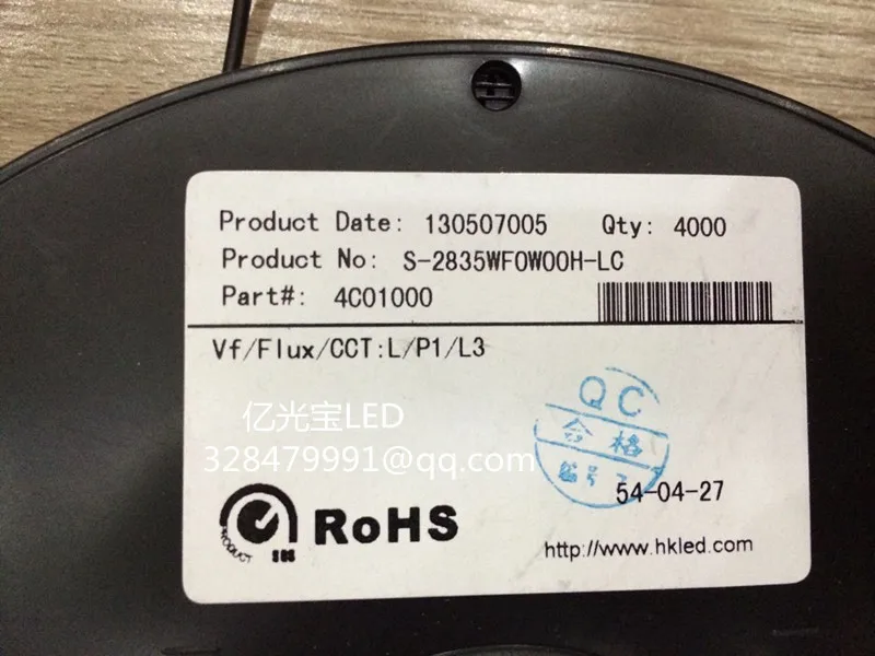 

100 шт./лот 2835 белый теплый белый 0,5 Вт 2700 мА 3000-K S-2835WF0W00H-LC ROHS