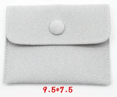 7.5x9.5cm Серые бархатные маленькие подарочные пакеты для украшений Кольцо Кулон мешочек Сумочка бисер на ручную сумку браслет держатель Органайзер 30 шт./лот - Цвет: 7.5x9.5cm