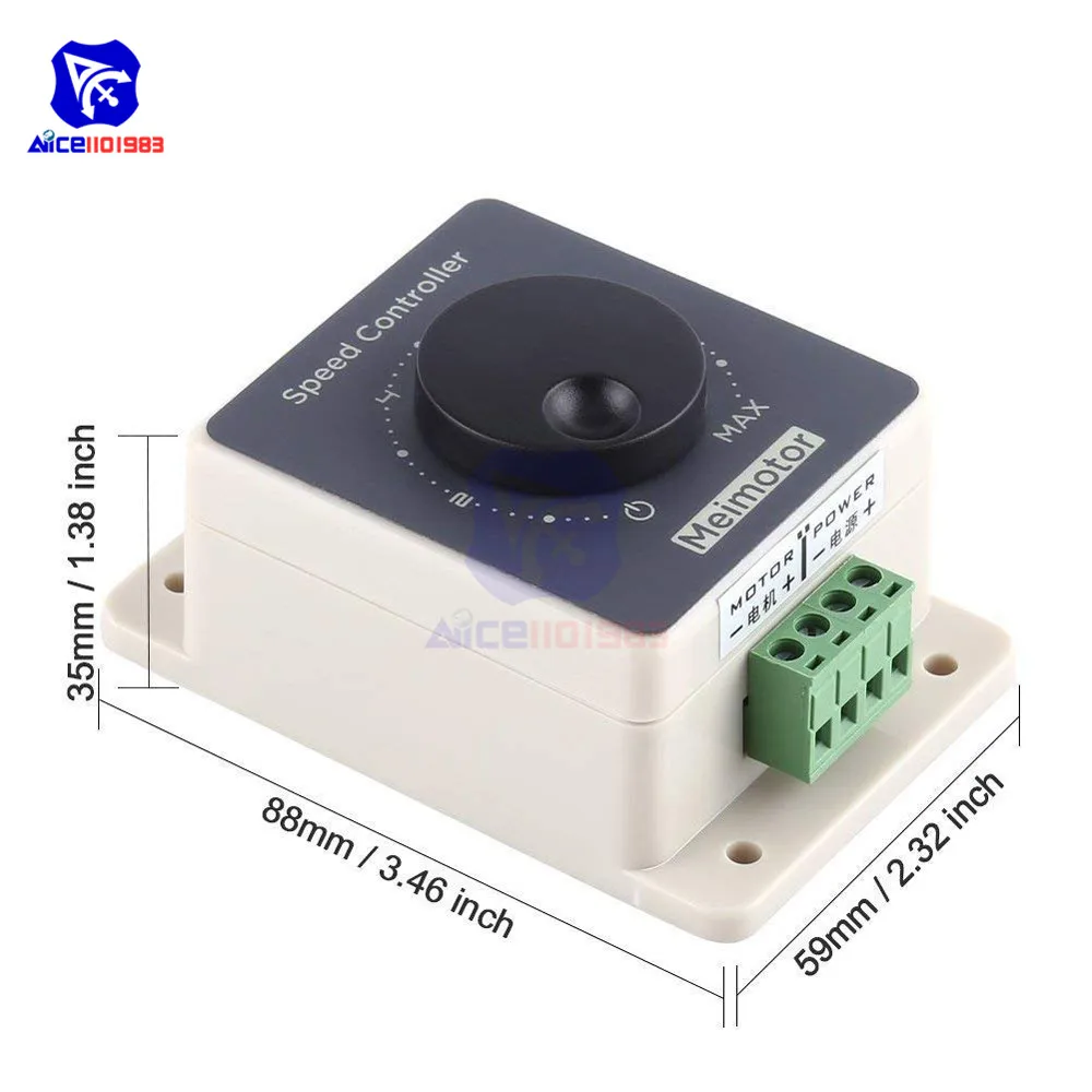 PWM контроллер скорости двигателя постоянного тока DC 10 60 в 20A широтно импульсный