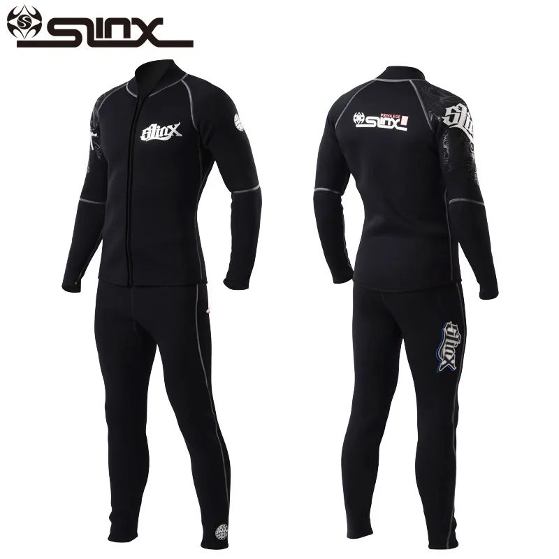 SLINX бренд 3 мм неопреновый зимний гидрокостюм куртка и брюки Мужская спортивная одежда для дайвинга купальники кайт от AliExpress RU&CIS NEW