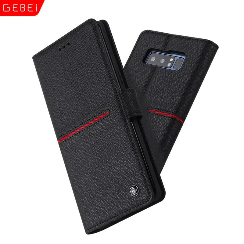 Роскошный оригинальный брендовый флип-чехол GEBEI из натуральной кожи с бумажником