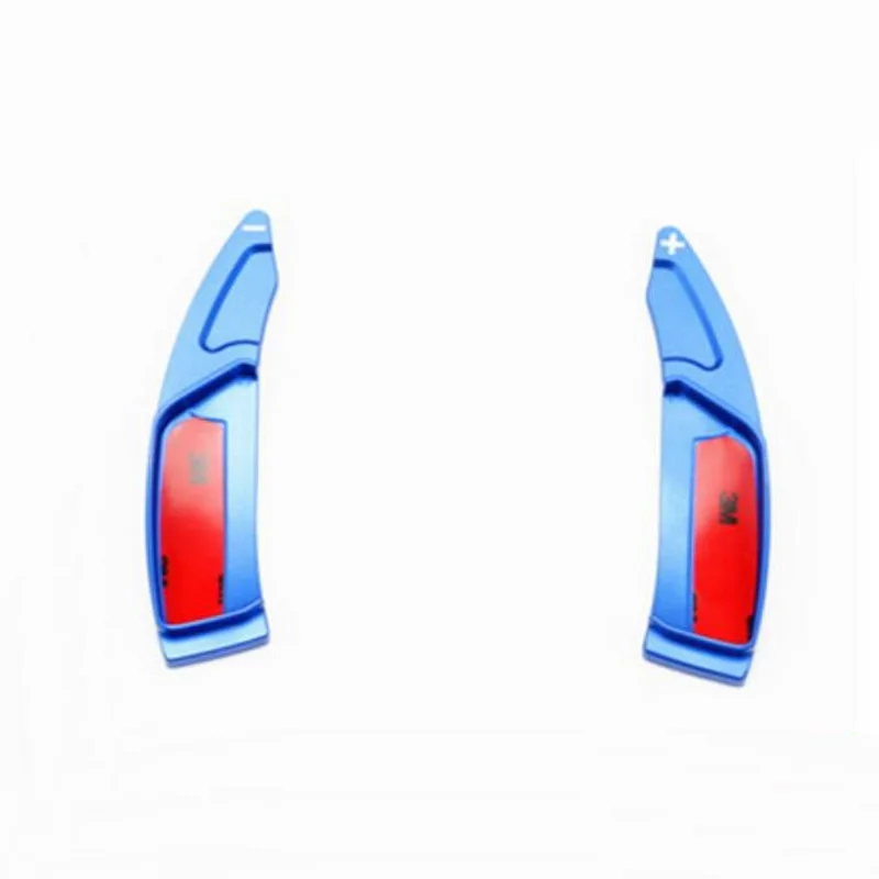 Tonlinker интерьер рулевого колеса сдвиг обтекатель для лопастей наклейка для peugeot 3008-19 Автомобиль Стайлинг 2 шт. алюминиевая крышка стикер - Название цвета: blue for 3008 4008