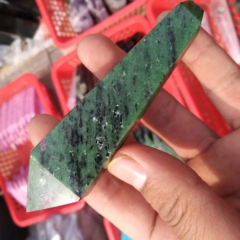 Натуральный эпидот Хрустальная дымовая трубка палочка точка для здоровья табака