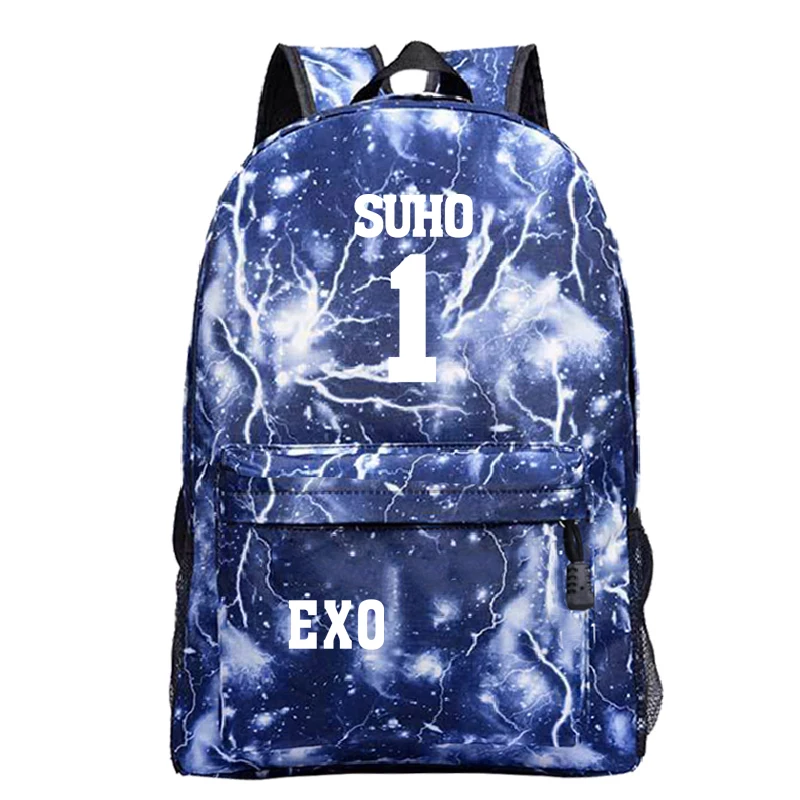 Kpop EXO модные классные школьные сумки для учеников рюкзак Galaxy Детский