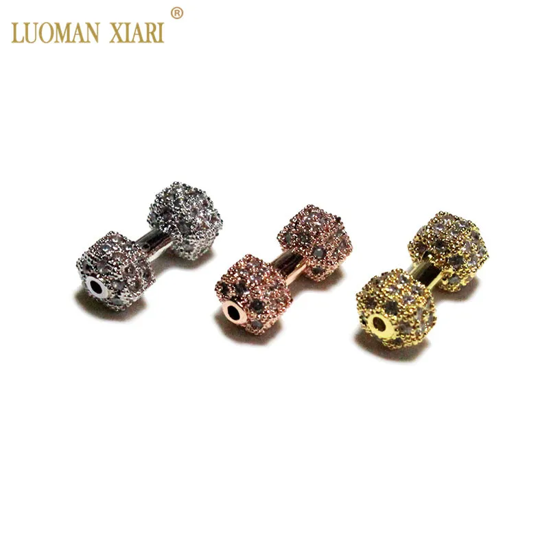 Оптовая продажа бусины-подвески из меди и циркона AAA для изготовления ювелирных