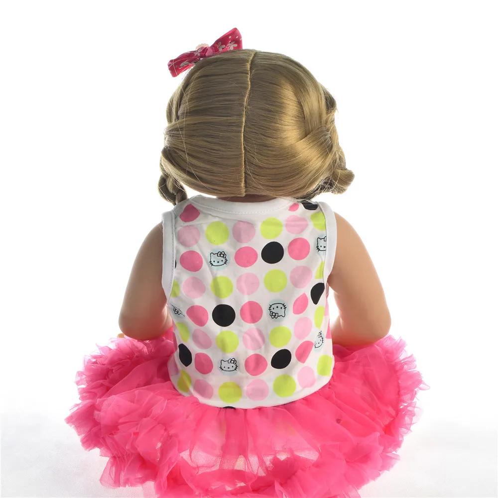 Кукла Bebe-reborn 23 дюйма 57 см силиконовая виниловая reborn baby girl блондинка парик милый