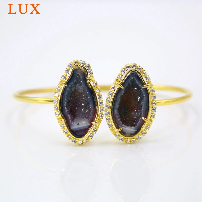 Регулируемый Браслет манжета Tabasco Geode ювелирные изделия в стиле бохо браслет с