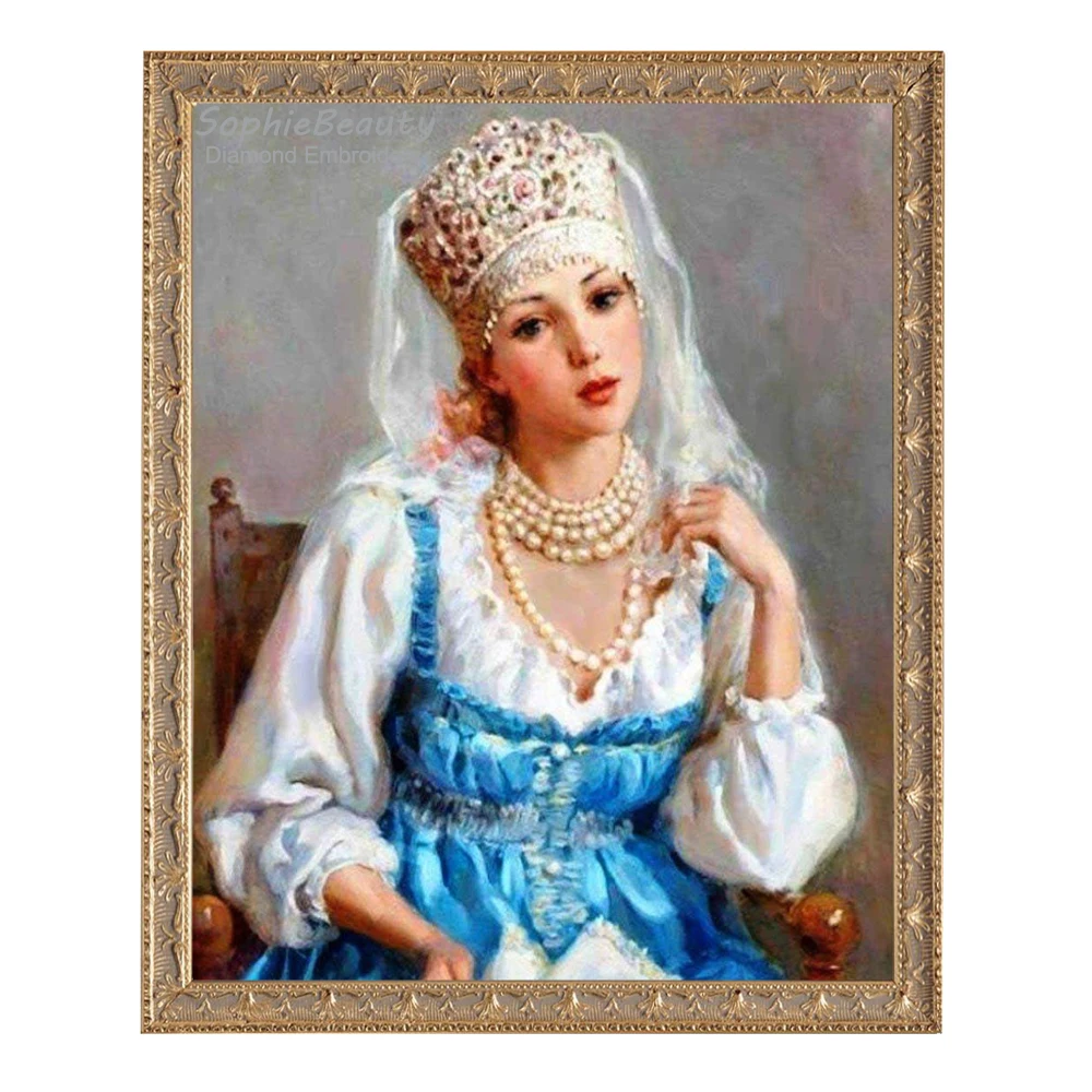 5D Diy Diamond painting Beautiful Woman Picture Full Square/Round Needlewor Kit Cross Stitch Embroidery 61230 | Дом и сад