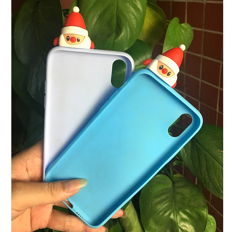 Рождественские мягкие дизайнерские чехлы с Санта Клаусом для Iphone 7 7Plus 6 6S 5