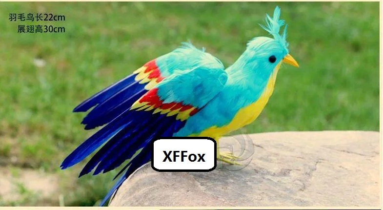 

real life wings bird model foam&feather simulation blue bird doll gift about 22x30cm xf0844