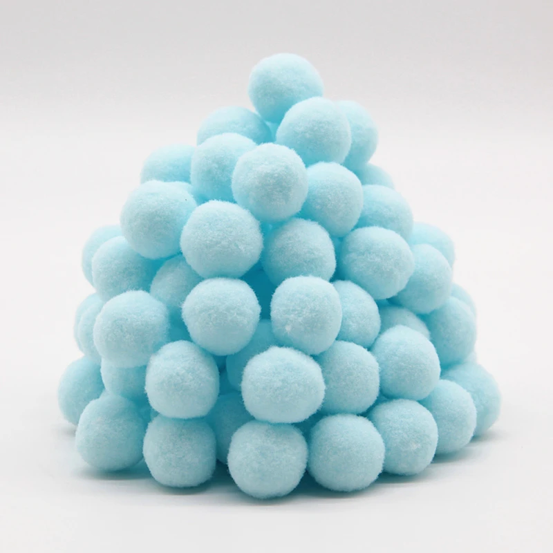 25 Light blue Верх: помпоны-10/15/20/25 мм помпон мини пышная Нижняя Pompones бальное свадебное украшение швейной детские игрушки Аксессуары 100 шт - Цвет: 25 Light blue