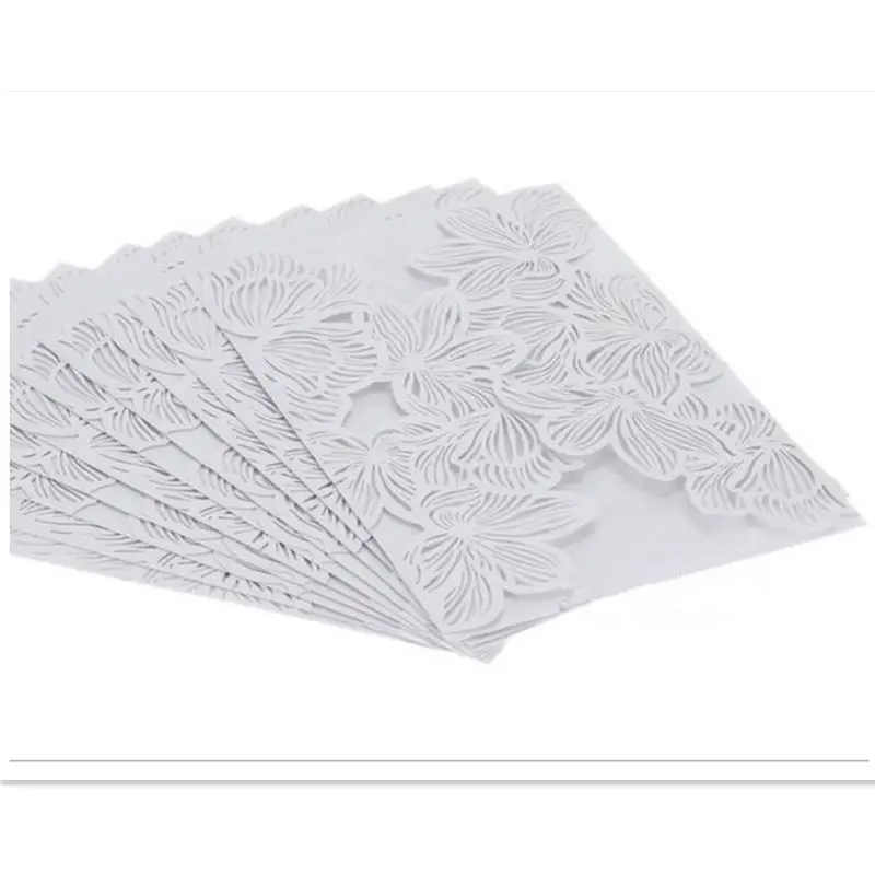 

50pcs Delicate Carved Flowers Romantic Wedding Party Invitation Card for Wedding Business Party Birthday Decoration Supplies