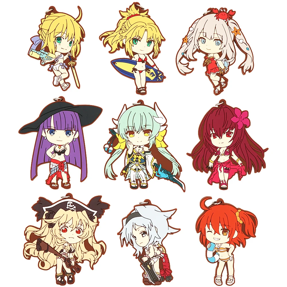Fate/Grand Order FGO аниме Kiyohime Saber Mordred Marie Antoinette купальник Scathach резиновый брелок|Игровые