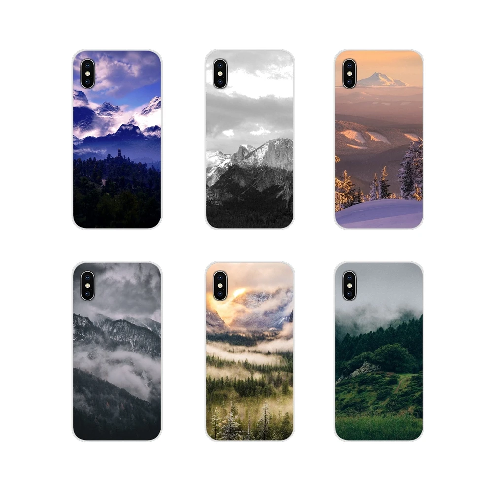 Мягкие прозрачные чехлы для Xiaomi Redmi 4A S2 Note 3 3S 4 4X 5 Plus 6 7 6A Pro Pocophone F1 Mountain Forest Clouds