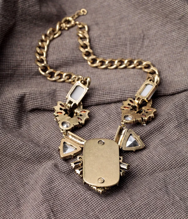 Женское массивное ожерелье из искусственного драгоценного камня|women collar|chunky