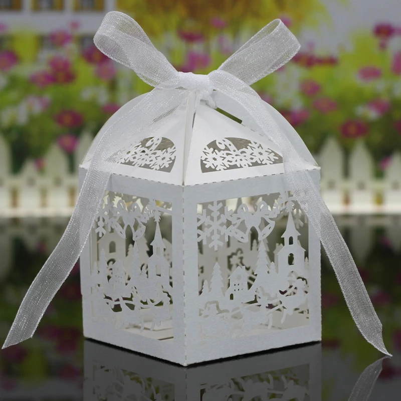 30 шт. свадебный подарок коробка для гостей свадебной Deep Forest Дизайн лазерная резка