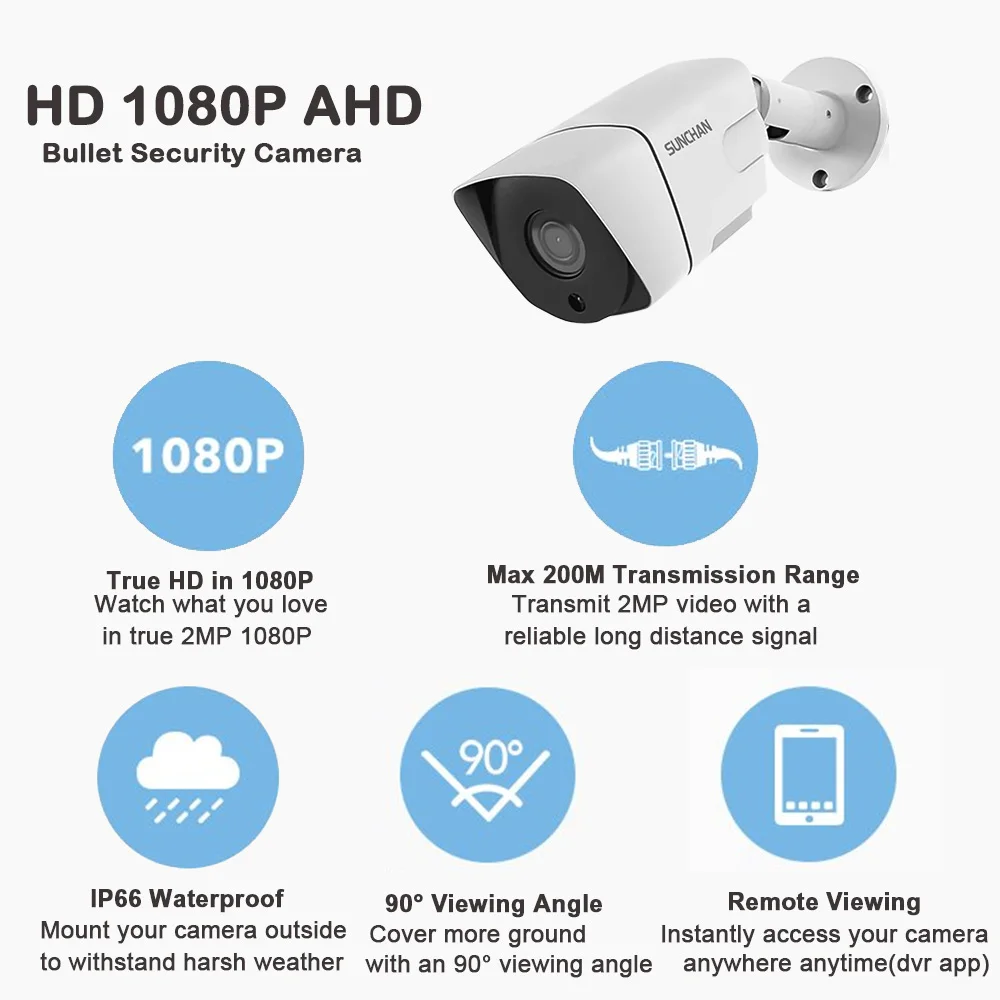 HD 1080P 2.0MP AHD камера безопасности Открытый водонепроницаемый массив инфракрасного