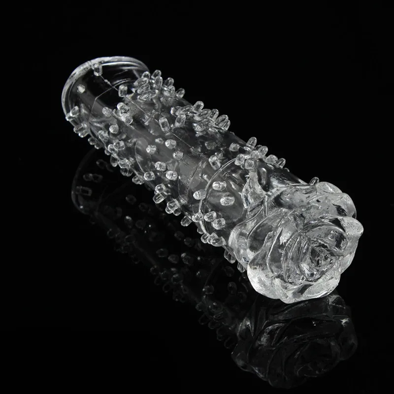 Male Sex Products Reusable Delay Condoms Jelly Cock Ring Clear Crystal Skin Penis Extension Sleeve Eros Adult Toys | Красота и