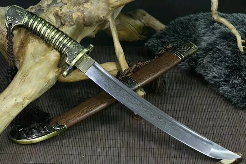 Высокое качество Танто Broadsword меч острый паз Дамасская сталь лезвие Полный