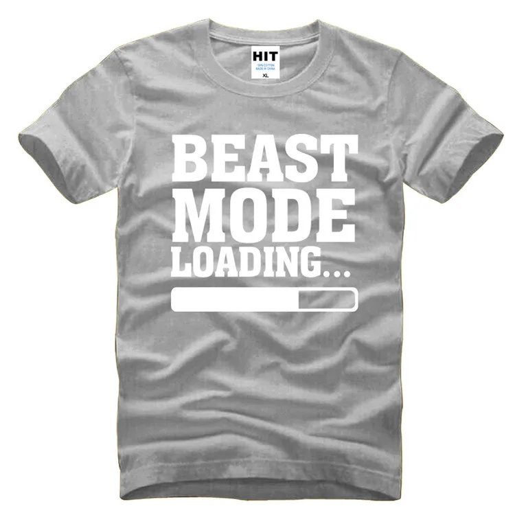 2017 Новая Мода С Коротким Рукавом BEAST MODE ЗАГРУЗКИ Напечатанная письмом мужская