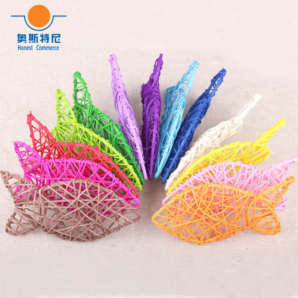 

5pcs colorful rattan weaved fish shape sepa takraw&fish shape rattan ball mix 13 colors for decoration