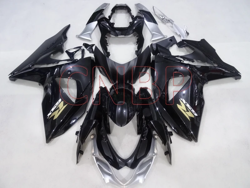 Набор для всего тела Suzuki GSXR1000 2009 - 2015 K9 черные серебряные пластиковые Обтекатели