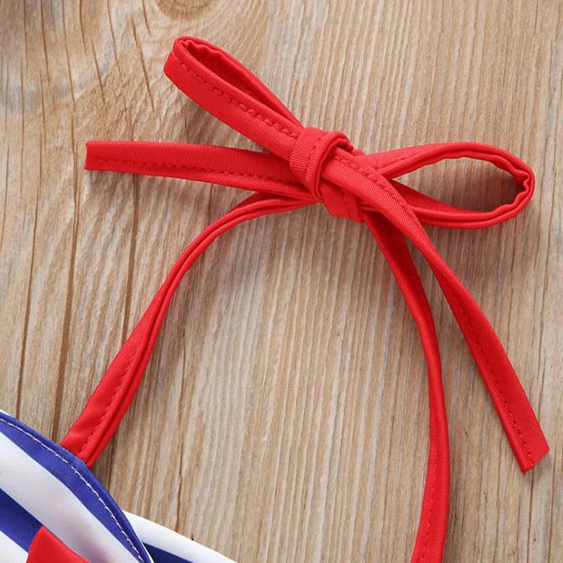 Синий купальный костюм из двух предметов для малышей детский полиэстера девочек