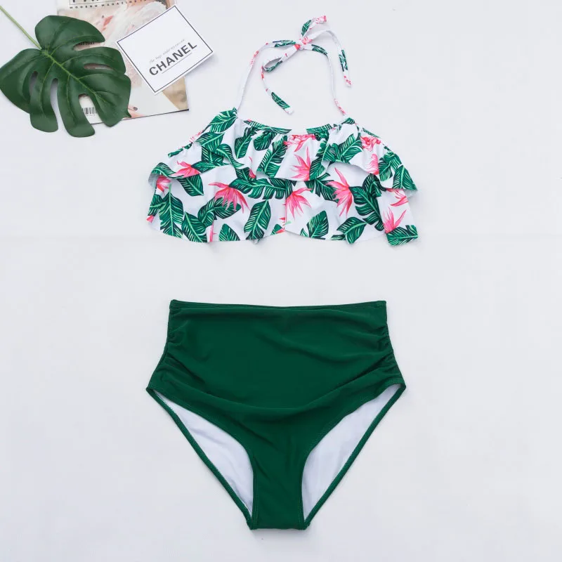 Green Купальник в клетку яркий купальник накладки на грудь пуш ап купальник bikinis mujer купальник слитный большой размер купальник большой размер женский купальник с высокой талией бикини пуш ап купальник с арбузами - Color: Green