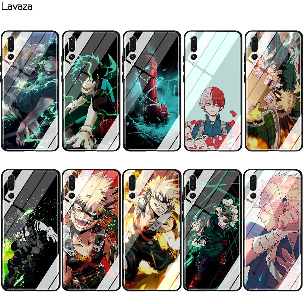 Стеклянный чехол Lavaza из ТПУ с аниме My Boku No Hero для Huawei Mate 20 P10 P20 P30 Y6 Y9 P smart lite Pro 2018