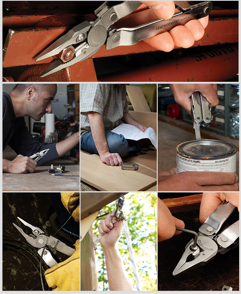 Мультитул LEATHERMAN-Super Tool 300 со сменными кусачками и пилой премиум-класса, черный/серебристый с ножкой MOLLE