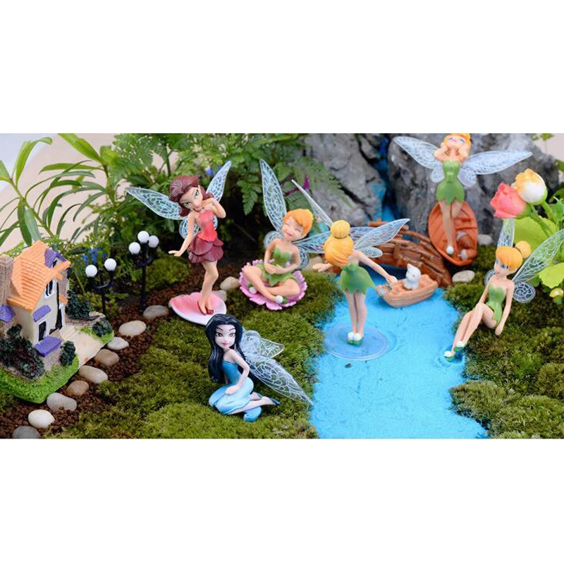 6pcs/Set DIY Miniature Flying Flower Fairy Aquarium Ornaments Succulent Cartoon Gifts Pokemon Fish Tank Decoration | Дом и сад