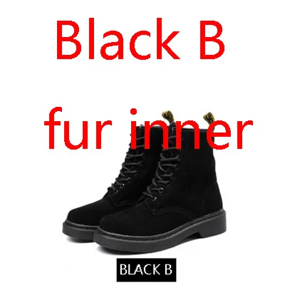 black B fur inner Г., женские ботинки из натуральной кожи обувь в стиле милитари розовый цвет, Botas Feminina, женские мотоциклетные ботильоны, модные ботинки женские Mujer - Цвет: black B fur inner