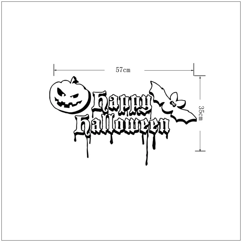 GB396 Тыква Happy Halloween &quotлетучая мышь&quot наклейки на стену для детей номеров домашний